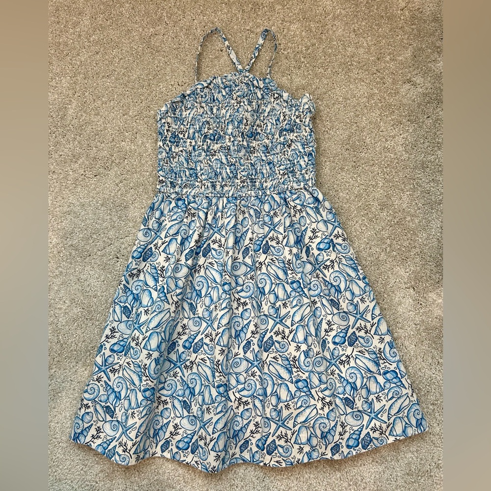 Crewcuts Girls Smocked Seashell Dress, size 7